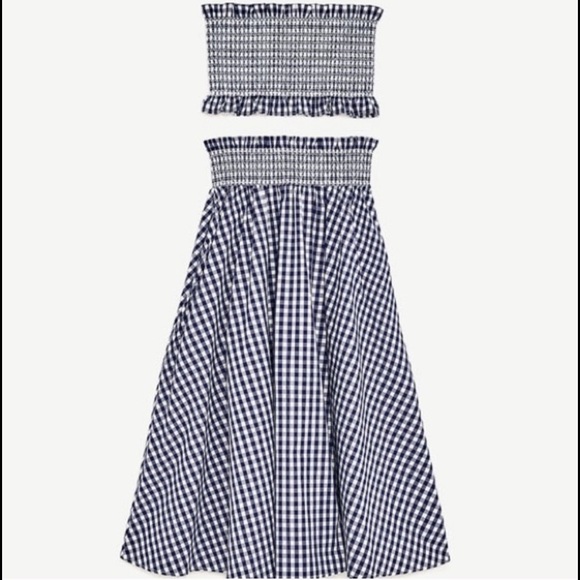 Zara Dresses & Skirts - Zara Gingham Set 4th of July Sale ❤️
